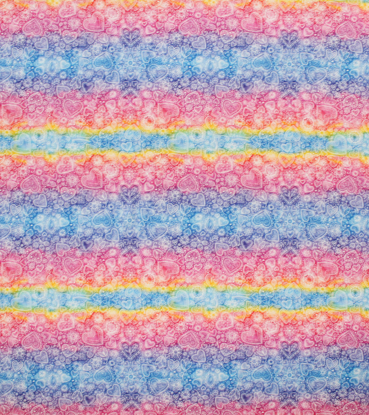 Jersey Herzen und Blumen farbenfroh (10 cm)